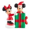 Disney 5 Ft. Animated Inflatable Minnie With Mickey Popping Out Of Present Scene