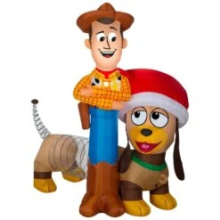 Disney 5.6 Ft. Pre-lit Inflatable Airblown Woody And Slinky Scene