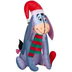 Disney 3.5 Ft. Tall X 2 Ft. W Christmas Inflatable Airblown-Eeyore With Santa Hat And Stocking