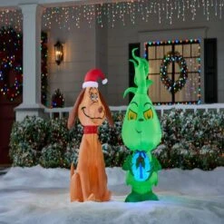 Dr. Seuss 4 Ft Little Grinch Holding Present Holiday Inflatable -Northlight Shop dr seuss christmas inflatables 21gm17629 66 1000
