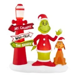 Dr. Seuss 6 Ft Grinch With Sign Holiday Inflatable