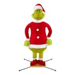 Dr. Seuss 68.9 In Animated Christmas Grinch With Sound Yard Sculpture