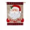 Evergreen 28 In. X 44 In. Ho Ho Ho Santa House Burlap Flag -Northlight Shop evergreen christmas garage door decorations 13b8723 64 1000