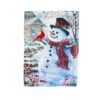 Evergreen 28 In. X 44 In. House Sub Suede Snowman And Feathered Friend Flag -Northlight Shop evergreen christmas garage door decorations 13s3154bl 64 1000