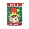 Evergreen 28 In. X 44 In. Elf On Duty House Suede Flag -Northlight Shop evergreen christmas garage door decorations 13s8713 64 1000