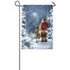 Evergreen 18 In. X 12.5 In. Starry Night Santa Garden Satin Flag -Northlight Shop evergreen christmas garage door decorations 14a8174 64 1000