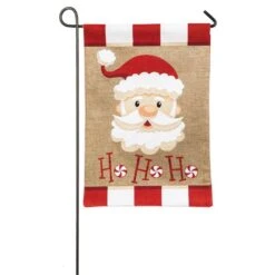 Evergreen 18 In. X 12.5 In. Santa Ho Ho Ho Garden Burlap Flag