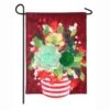 Evergreen 18 In. X 12.5 In. Holiday Succulents Garden Burlap Flag