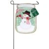 Evergreen 18 In. X 12.5 In. Mason Jar Snowman Garden Linen Flag 3 Evergreen 18 In. X 12.5 In. Mason Jar Snowman Garden Linen Flag -Northlight Shop evergreen christmas garage door decorations 14l8110 64 1000