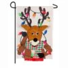Evergreen 18 In. X 12.5 In. Reindeer Garden Linen Flag -Northlight Shop evergreen christmas garage door decorations 14l8608bl 64 1000