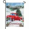 Evergreen 18 In. X 12.5 In. Christmas Farm Pickup Garden Suede Flag -Northlight Shop evergreen christmas garage door decorations 14s8709 64 1000
