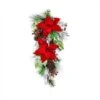 Evergreen 28 In. X 14 In. Poinsettia And Berries Wall Decor -Northlight Shop evergreen christmas swag 4fl100 64 1000