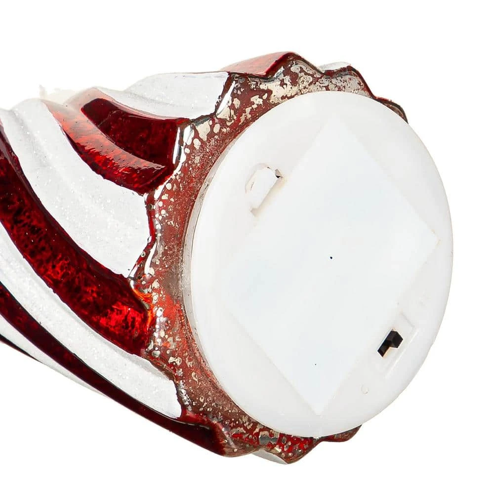 12 In. LED Red And White Striped Trees Christmas Table Decor, (Set Of 2) 2 12 In. LED Red And White Striped Trees Christmas Table Decor, (Set Of 2) - Image 2