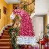 6 Ft. Poinsettia Holly Artificial Bendable Hinged Christmas Tree Arrangement With 300 Warm White LED Lights -Northlight Shop fashion finesse llc fresh christmas plants ff aaj w 64 1000
