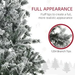 7.5 Ft. Flocked Artificial Christmas Tree Arrangement With Cold White LED Lights -Northlight Shop fashion finesse llc fresh christmas plants ff ct05 l 44 1000