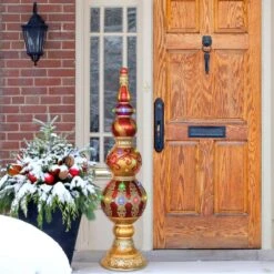 4-ft. Prelit Metallic Christmas Finial Statue With LED Lights And Music, 3D Light Up Resin Decoration 22 4-ft. Prelit Metallic Christmas Finial Statue With LED Lights And Music, 3D Light Up Resin Decoration -Northlight Shop fraser hill farm christmas figurines ffrs048 fin5 rd 4f 1000