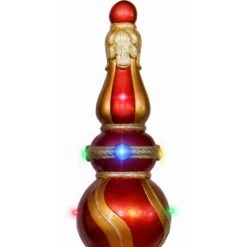 4-ft. Prelit Metallic Christmas Finial Statue With LED Lights And Music, 3D Light Up Resin Decoration 25 4-ft. Prelit Metallic Christmas Finial Statue With LED Lights And Music, 3D Light Up Resin Decoration -Northlight Shop fraser hill farm christmas figurines ffrs048 fin5 rd fa 1000