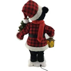 24 In. Christmas Black Bear Figurine With Lighted Lantern And Pine Tree 10 24 In. Christmas Black Bear Figurine With Lighted Lantern And Pine Tree -Northlight Shop fraser hill farm christmas figurines fhfbr024 2blk1 1d 1000