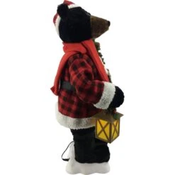 24 In. Christmas Black Bear Figurine With Lighted Lantern And Pine Tree 11 24 In. Christmas Black Bear Figurine With Lighted Lantern And Pine Tree -Northlight Shop fraser hill farm christmas figurines fhfbr024 2blk1 66 1000