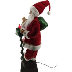 36 In. Christmas Santa Claus Figurine With LED Bird, Mailbox And Toy Sack -Northlight Shop fraser hill farm christmas figurines fhfsc036 2red4 1d 1000