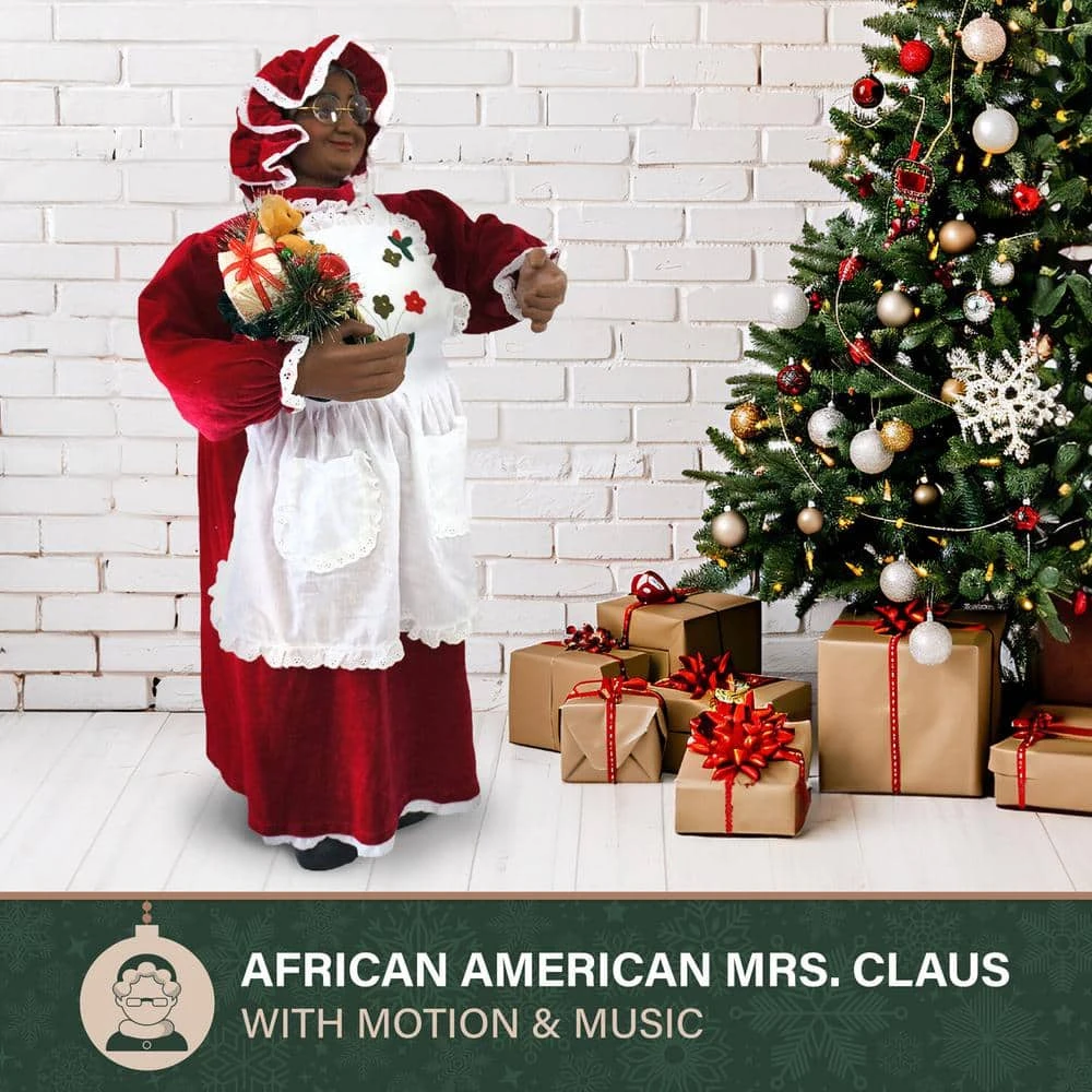 36 In. Music And Motion Mrs. Claus With Apron, Standing Decor, Christmas Animatronic 3 36 In. Music And Motion Mrs. Claus With Apron, Standing Decor, Christmas Animatronic - Image 3