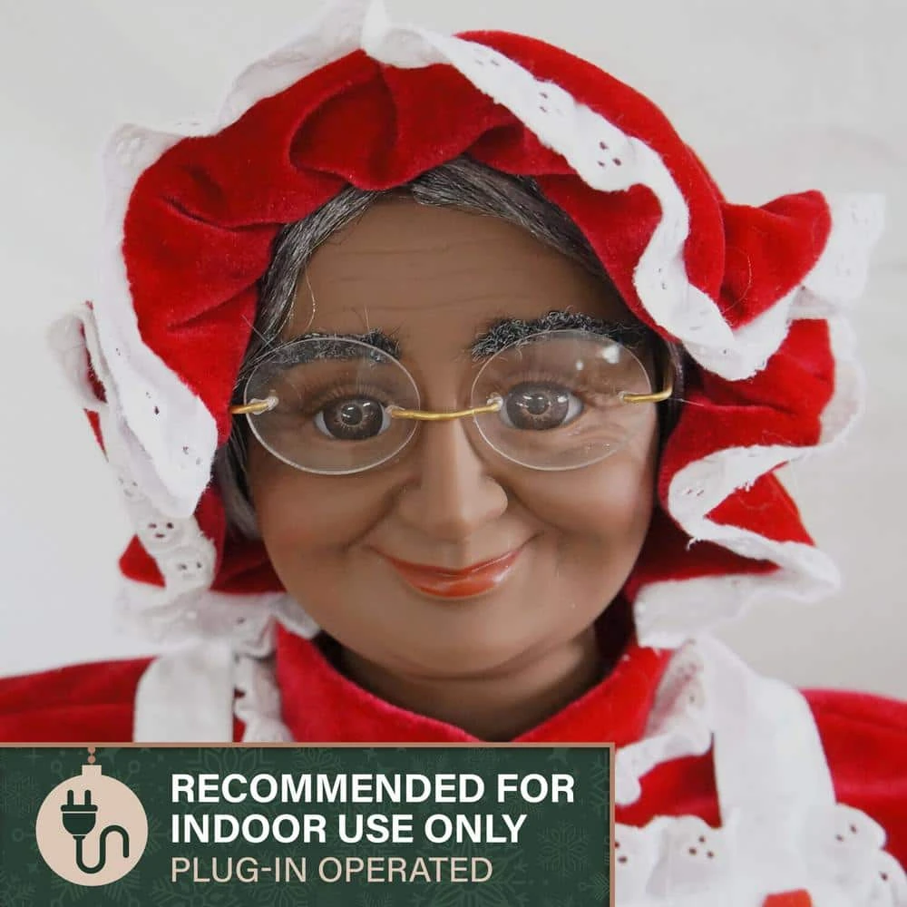 36 In. Music And Motion Mrs. Claus With Apron, Standing Decor, Christmas Animatronic 7 36 In. Music And Motion Mrs. Claus With Apron, Standing Decor, Christmas Animatronic - Image 7