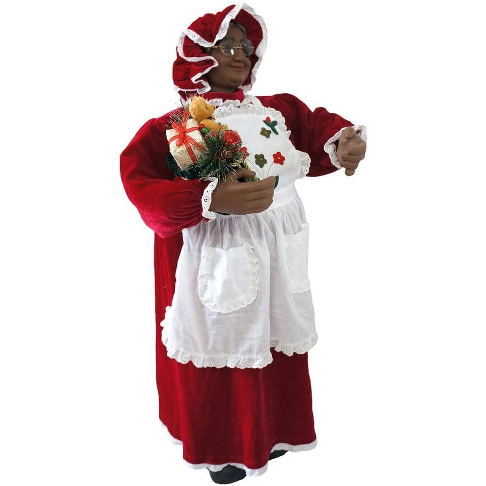 36 In. Music And Motion Mrs. Claus With Apron, Standing Decor, Christmas Animatronic 8 36 In. Music And Motion Mrs. Claus With Apron, Standing Decor, Christmas Animatronic - Image 8