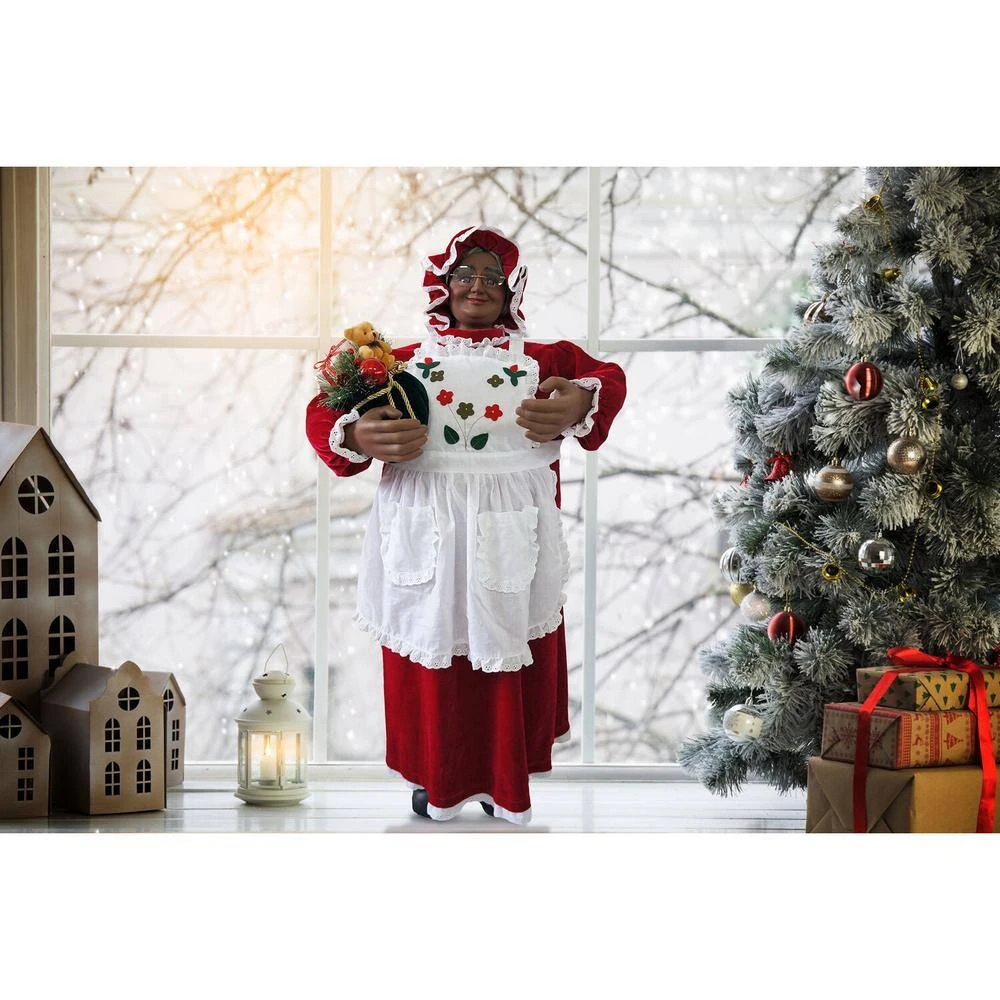 36 In. Music And Motion Mrs. Claus With Apron, Standing Decor, Christmas Animatronic 12 36 In. Music And Motion Mrs. Claus With Apron, Standing Decor, Christmas Animatronic - Image 12
