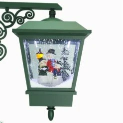 74 In. Christmas Double Street Lamp With Santa, Snowman And Music -Northlight Shop fraser hill farm christmas figurines fsl074a grn 1f 1000