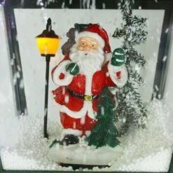 74 In. Christmas Double Street Lamp With Santa, Snowman And Music -Northlight Shop fraser hill farm christmas figurines fsl074a grn 44 1000