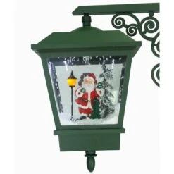 74 In. Christmas Double Street Lamp With Santa, Snowman And Music -Northlight Shop fraser hill farm christmas figurines fsl074a grn 4f 1000