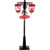 71 In. Double Musical Lamp Post With 2 Red Lanterns And Snow Function -Northlight Shop fraser hill farm christmas figurines fssl074a gn 64 1000