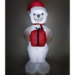 8 Ft. Pre-Lit Plush Polar Bear Christmas Inflatable -Northlight Shop fraser hill farm christmas inflatables fhfinplrbr08 1l 1d 1000