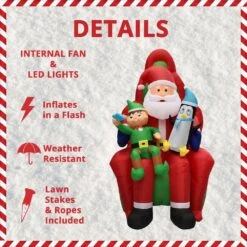 10 Ft. Pre-Lit Santa, Elf And Penguin Christmas Inflatable -Northlight Shop fraser hill farm christmas inflatables fhfinsanta010 1l 40 1000