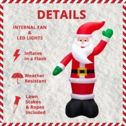20 Ft. Pre-Lit Santa Christmas Inflatable -Northlight Shop fraser hill farm christmas inflatables fhfinsanta020 1l 40 1000