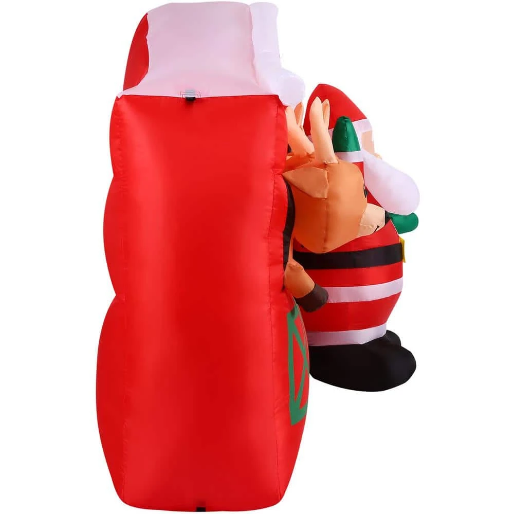 9 Ft. Wide Pre-Lit Inflatable Santa In Reindeer Stable 8 9 Ft. Wide Pre-Lit Inflatable Santa In Reindeer Stable - Image 8