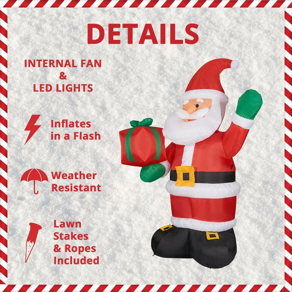10 Ft. Santa Claus With Gift Bag Christmas Inflatable With Lights 5 10 Ft. Santa Claus With Gift Bag Christmas Inflatable With Lights - Image 5