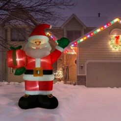 10 Ft. Santa Claus With Gift Bag Christmas Inflatable With Lights 25 10 Ft. Santa Claus With Gift Bag Christmas Inflatable With Lights -Northlight Shop fraser hill farm christmas inflatables fhfsanta102 l 31 1000