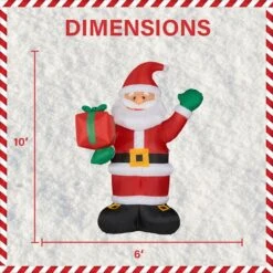 10 Ft. Santa Claus With Gift Bag Christmas Inflatable With Lights 15 10 Ft. Santa Claus With Gift Bag Christmas Inflatable With Lights -Northlight Shop fraser hill farm christmas inflatables fhfsanta102 l 40 1000