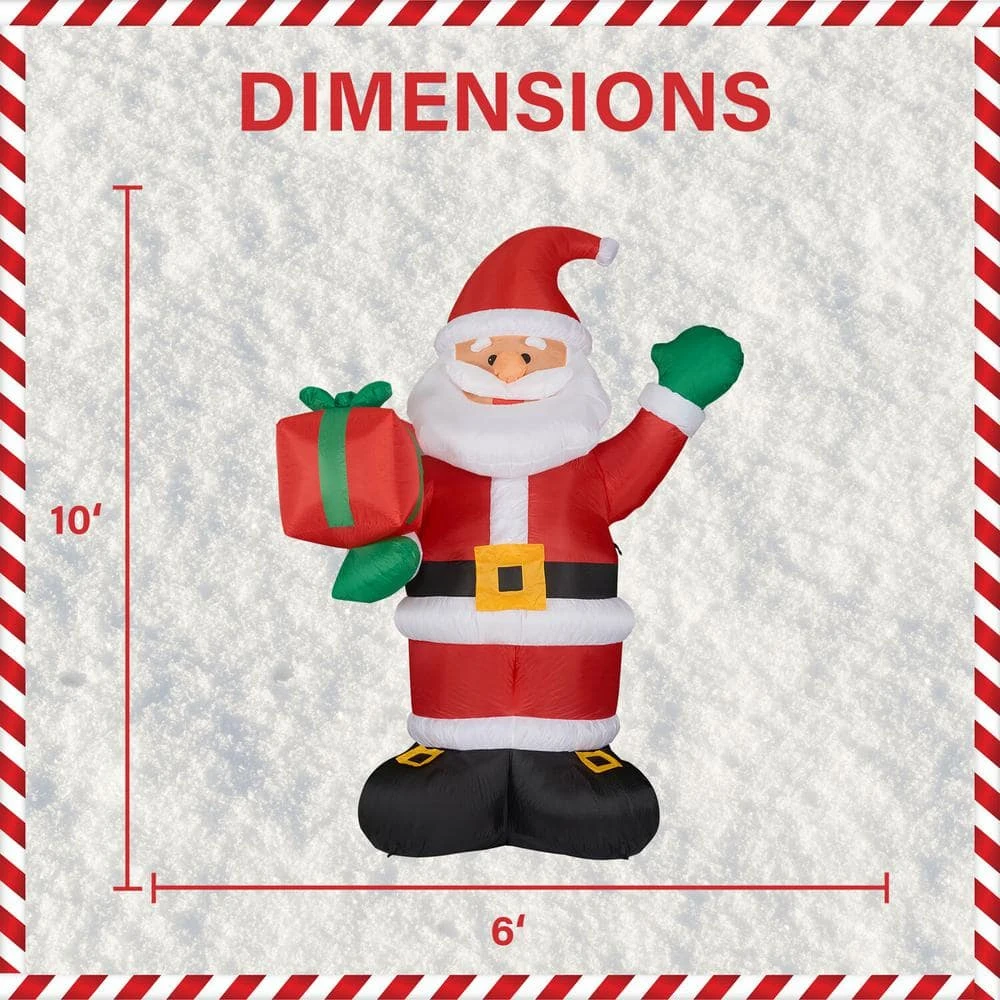 10 Ft. Santa Claus With Gift Bag Christmas Inflatable With Lights 3 10 Ft. Santa Claus With Gift Bag Christmas Inflatable With Lights - Image 3
