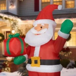 10 Ft. Santa Claus With Gift Bag Christmas Inflatable With Lights 23 10 Ft. Santa Claus With Gift Bag Christmas Inflatable With Lights -Northlight Shop fraser hill farm christmas inflatables fhfsanta102 l 44 1000