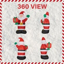 10 Ft. Santa Claus With Gift Bag Christmas Inflatable With Lights 16 10 Ft. Santa Claus With Gift Bag Christmas Inflatable With Lights -Northlight Shop fraser hill farm christmas inflatables fhfsanta102 l a0 1000