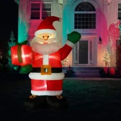 10 Ft. Santa Claus With Gift Bag Christmas Inflatable With Lights 24 10 Ft. Santa Claus With Gift Bag Christmas Inflatable With Lights -Northlight Shop fraser hill farm christmas inflatables fhfsanta102 l fa 1000