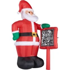 10 Ft. Santa Claus With Sign Christmas Inflatable With Lights -Northlight Shop fraser hill farm christmas inflatables fhfsanta105 l 66 1000