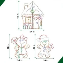 5.5 Ft. 862-Light Multi-Color Gingerbread Set Novelty Light (3-Piece) -Northlight Shop fraser hill farm christmas novelty lights ffchled003 gb0 mlt 1f 1000