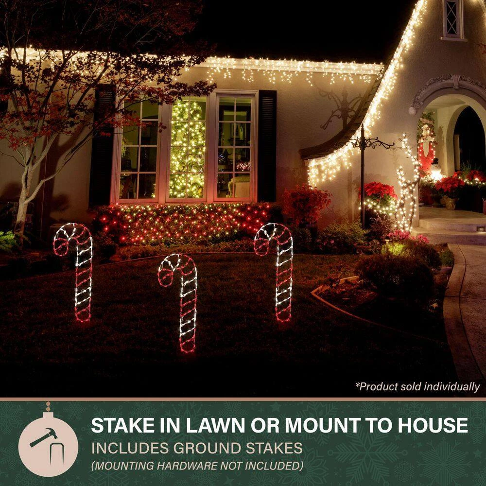 3 Ft. 90-Light LED Red And White Candy Cane Novelty Light 5 3 Ft. 90-Light LED Red And White Candy Cane Novelty Light - Image 5