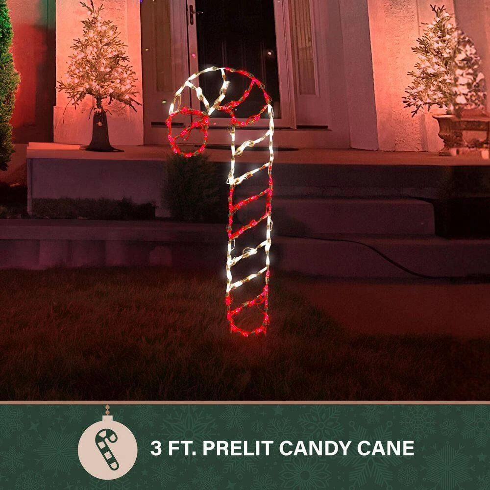 3 Ft. 90-Light LED Red And White Candy Cane Novelty Light 3 3 Ft. 90-Light LED Red And White Candy Cane Novelty Light - Image 3
