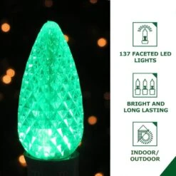 3 Ft. 137-Light LED Red/Green Oval Ornament Light
