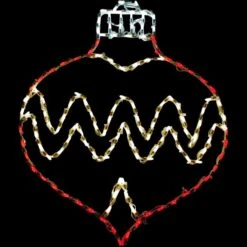 3 Ft. 137-Light LED Red/Warm White Oval Drop Ornament Novelty Light