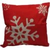 15.5 In. Red And White Snowflake Accent Pillow -Northlight Shop fraser hill farm christmas textiles fhfxmasplw red1 64 1000